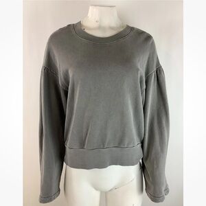 Madewell Karen Walker Sz L Garment Dyed Sweatshirt In Smoked Graphite Cotton